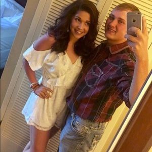 Francesca’s White Lace Romper